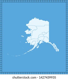 illustration vector map of Alaska
