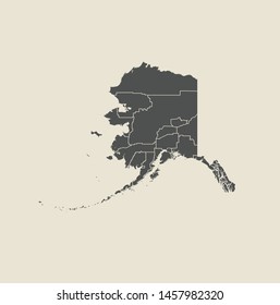 illustration vector map of Alaska