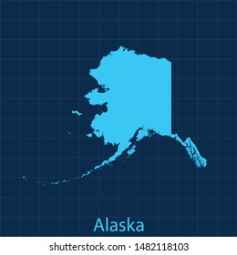 illustration vector map of Alaska