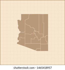 illustration vector map of Arizona