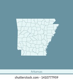 illustration vector map of Arkansas
