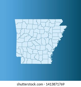 illustration vector map of Arkansas
