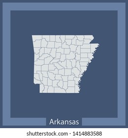 illustration vector map of Arkansas