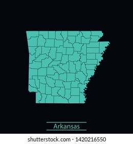 illustration vector map of Arkansas