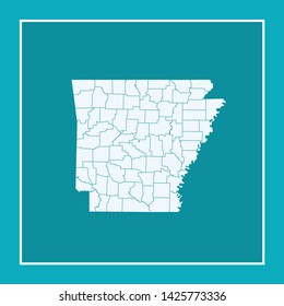 illustration vector map of Arkansas