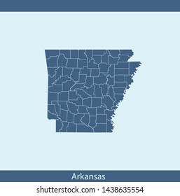 illustration vector map of Arkansas