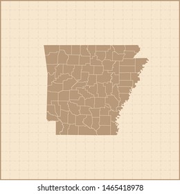 illustration vector map of Arkansas