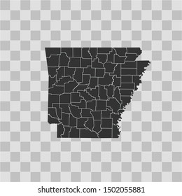 illustration vector map of Arkansas