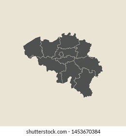 illustration vector map of Belgium