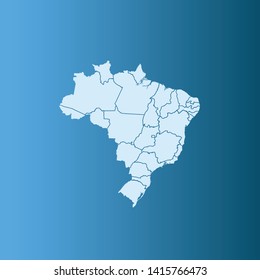 illustration vector map of Brazil