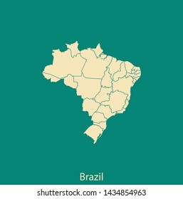 illustration vector map of Brazil