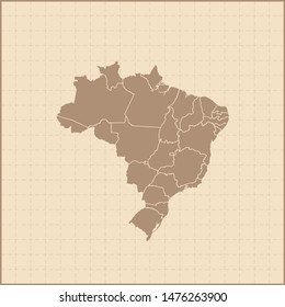 illustration vector map of Brazil
