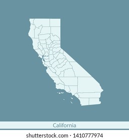 illustration vector map of California