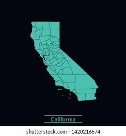 illustration vector map of California