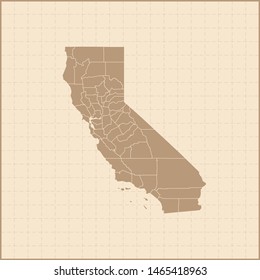 illustration vector map of California
