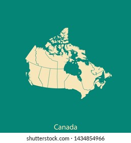 Illustration Vector Map Of Canada