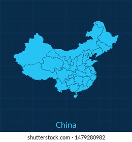 illustration vector map of China