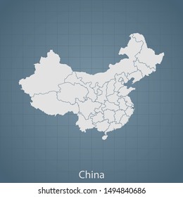 illustration vector map of China
