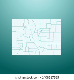 illustration vector map of Colorado