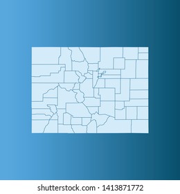 illustration vector map of Colorado