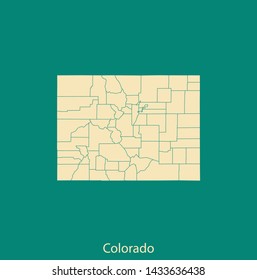 illustration vector map of Colorado