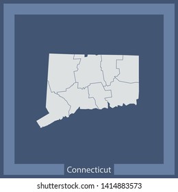 illustration vector map of Connecticut