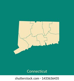 illustration vector map of Connecticut