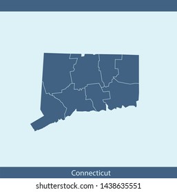 illustration vector map of Connecticut