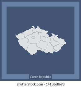 illustration vector map of Czech Republic