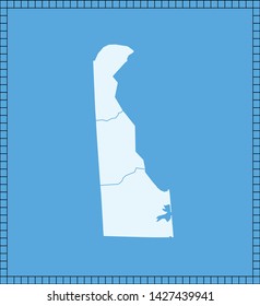 illustration vector map of Delaware