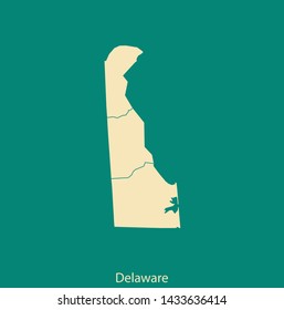 illustration vector map of Delaware