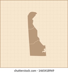 illustration vector map of Delaware