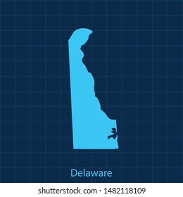 illustration vector map of Delaware