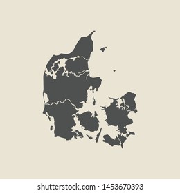 illustration vector map of Denmark