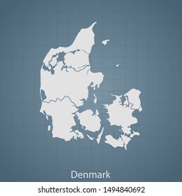 illustration vector map of Denmark
