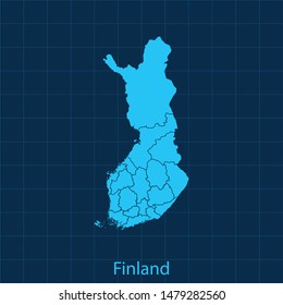 illustration vector map of Finland