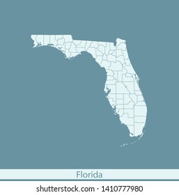 illustration vector map of Florida