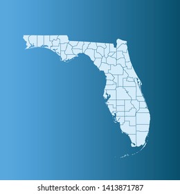 illustration vector map of Florida