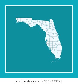 illustration vector map of Florida