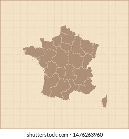 illustration vector map of France