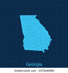 illustration vector map of Georgia