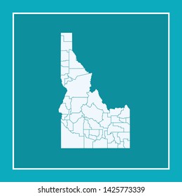 illustration vector map of Idaho