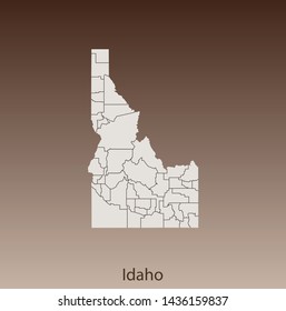 illustration vector map of Idaho
