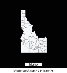 illustration vector map of Idaho