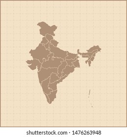 illustration vector map of India