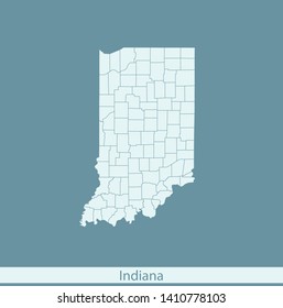 illustration vector map of Indiana