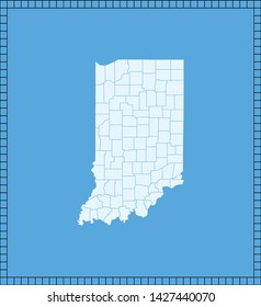 illustration vector map of Indiana