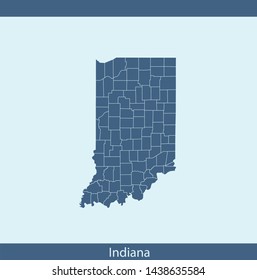 illustration vector map of Indiana