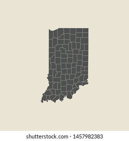 illustration vector map of Indiana