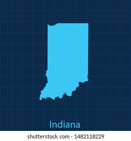 illustration vector map of Indiana